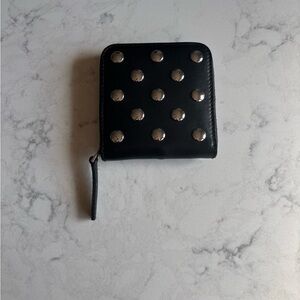 Madewell Black Studded Zip Wallet